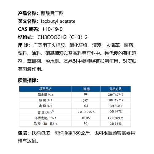 醋酸异丁酯-参数